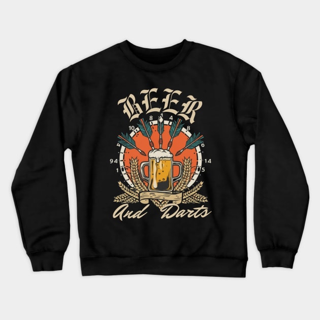 Darts and Beer Crewneck Sweatshirt by LionKingShirts